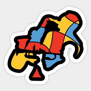 Saxophone and Trumpet Musicians Abstract Style Sticker